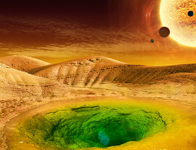 Symbolbild: Suche nach außerirdischem Leben auch an exotischen Orten (Illu.). Copyright: NASA