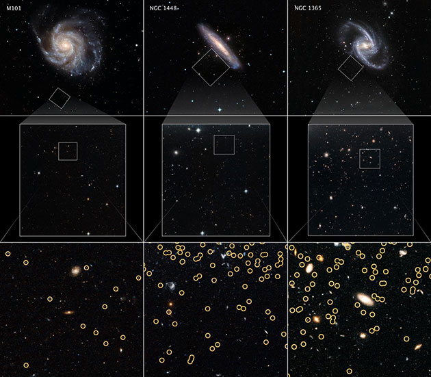 Symbolbild: Galaxien, die zur Ermittlungd er Hubble-Konstante genutzt werden. Copyright: NASA, ESA, W. Freedman (University of Chicago), ESO, and the Digitized Sky Survey