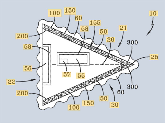 Technische Patent-Zeichnung zum „Hybrid Aerospace Underwater Craft“ (HAUC) der US Navy. Copyright: USPTO