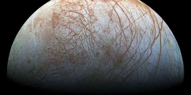 Galileo-Aufnahe des Jupitermondes Europa. Copyright: NASA/JPL-Caltech/SETI Institute