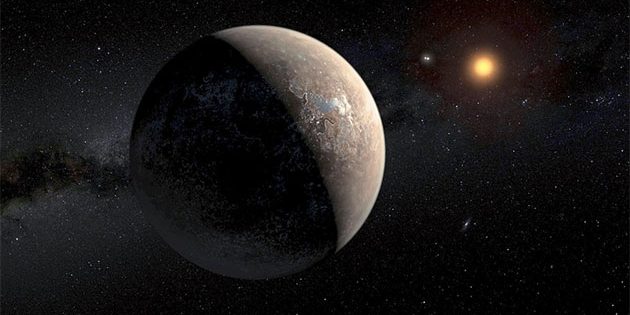 Künstlerische Darstellung des Planeten Proxima Centauri b“ (Illu.). Copyright: ESO/M. Kornmesser