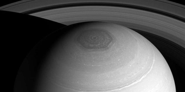 Aufnahme des Saturn-Hexagons durch die Sonde Cassini. Copyright: NASA/JPL-Caltech/Space Science Institute