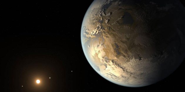 Künstlerische Darstellung eines erdartigen und erdähnliche Exoplaneten. Copyright: NASA Ames/JPL-Caltech/T. Pyle