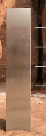 Man muss noch nicht einmal genau hinsehen, um Schrauben- oder Nieten in der berfläche des Obelisken zu erkennen. Copyright/Quelle: Utah Department of Public Safety