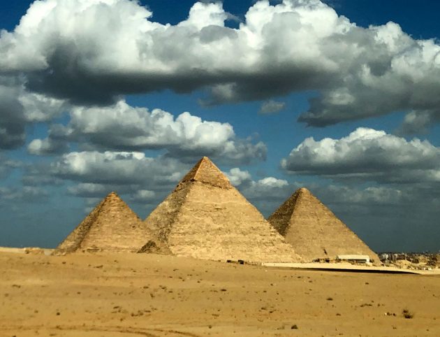 Blick auf die Pyramiden von Gizeh, Kairo. Copyright/Quelle: Hamada Anwar / TU München
