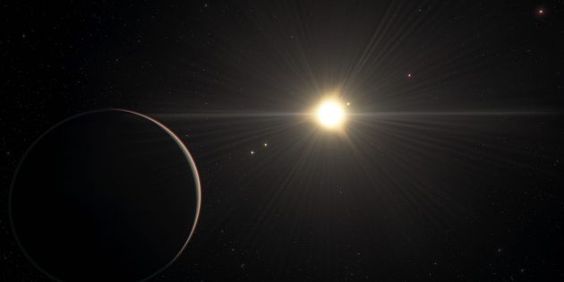 Künstlerische Darstellung des Planetensystems „TOI-178“ (Illu.). Copyright: ESO/L. Calçada/spaceengine.org
