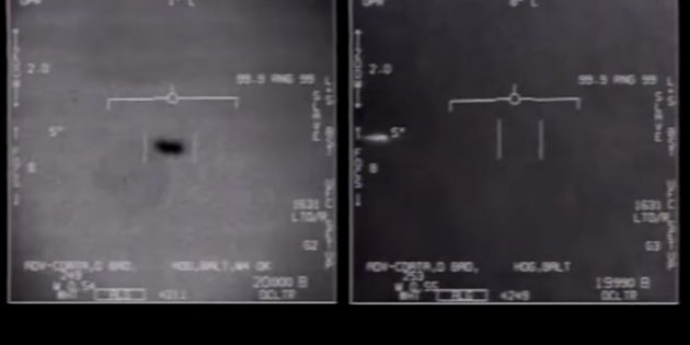 Standbilder aus dem „Tic Tac UFO-Video“ von 2014 Copyright/Quelle: US Navy / US DoD