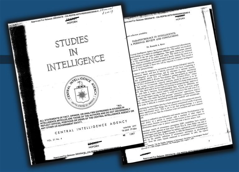 Beispiele der CIA-Akten zum CIA/DIA-Projekt „Stargate“, während dessen von 1972 bis 1995 übersinnliche Phänomene und deren potenzieller geheimdienstlicher Nutzen untersucht wurden. Copyright/Quelle: CIA.gov