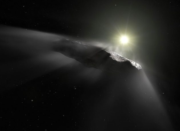Künstlerische Darstellung des Objekts ‘Oumuamua (Illu.). Copyright: ESA/Hubble, NASA, ESO, M. Kornmesser