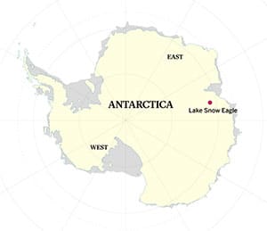 Position des neu entdeckten Sees auf der Karte der Antarktis. Quelle: UT Jackson School of Geosciences