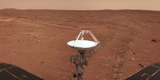 Blick auf den Lande- und Arbeitsort des chinesischen Mars-Rovers „Zhurong“. Copyright: China National Space Administration (CNSA)