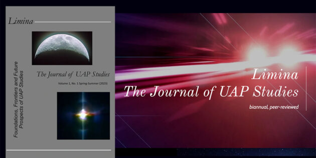 Header der Webseite des neuen akademischen Fachjournals „Limina - The Journal of UAP Studies“ und Vorentwurf der Erstausgabe (l.). Copyright/Quelle: limina.uapstudies.org