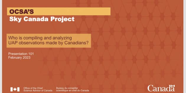 Titel der offiziellen Powerpoint-Präsentation zum „Sky Canada Project“. Copyright: https://science.gc.ca/
