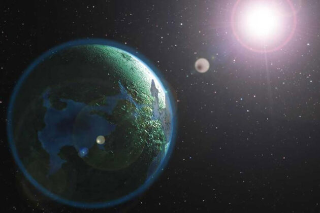 Symbolbild: Lebensfreundlicher Planet (Illu.). Copyright: Andreas Müller, grewi.de