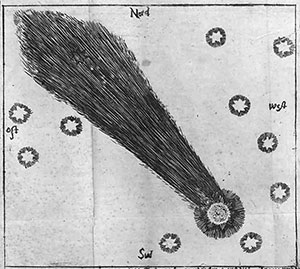 Der Komet "C/1664“ erklärt sehr gut die Sichtung eines „fliegenden Sarges“ über Wien 1665 über Wien.