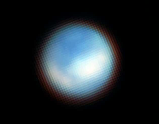 Aufnahme des Jupitermondes Europa mit der NIRCam an Bord des James Webb Space Telescope (JWST).Copyright: Geronimo Villanueva (NASA/GSFC), Samantha Trumbo (Cornell Univ.), NASA, ESA, CSA, Alyssa Pagan (STScI).