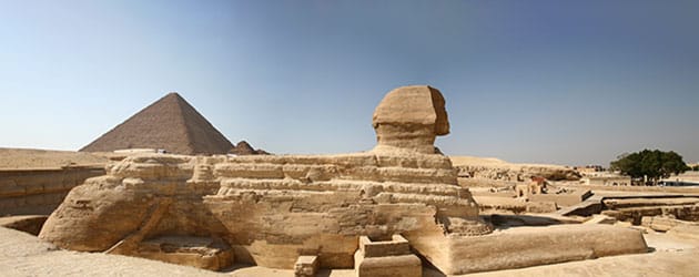 Seitenansicht der Großen Sphinx von Gizeh.Copyright: Piotr Matyja (via WikimediaCommons) / CC BY-SA 3.0 
