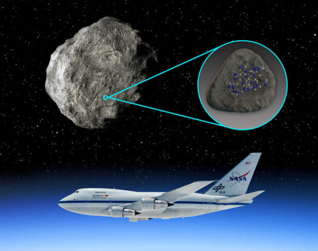 Das „fliegende Observatorium“ SOFIA hat Wassermoleküle auf der Oberfläche von Asteroiden detektiert (Illu.).Copyright: NASA/Carla Thomas/SwRI