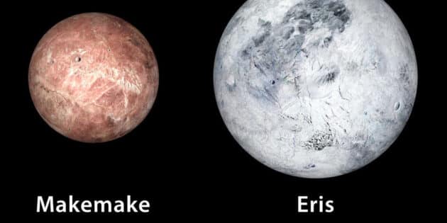 Künstlerische Darstellungen der Zwergplaneten Eris und Makemake (Illu.). Copyright/Quelle: SwRI