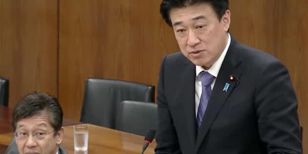 Der japanische Verteidigungsminister Minoru Kihara antwortete am 9. April 2024 auf eine Anfrage über UFOs. Copyright/Quelle: Live.NicoVideo.jp / Youtube