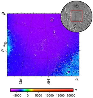 Topografische Karte der Region Acidalia Planitia.Copyright: Gemeinfrei