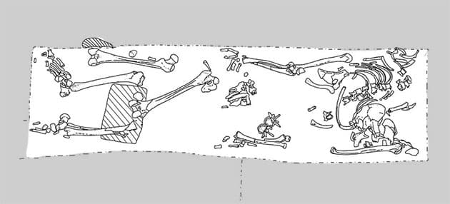 Zeichnung der Lage des Verstorbenen Copyright/Quelle: S.-K. Schendzielorz