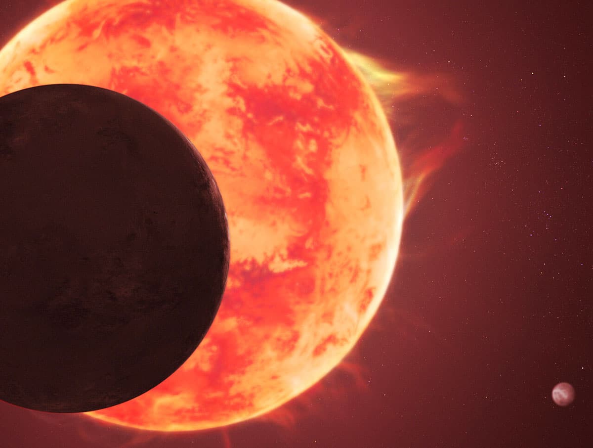 Künstlerische Darstellung des TRAPPIST-1-Systems (Illu.).Copyright: NASA, ESA, CSA, J. Olmsted (STScI)