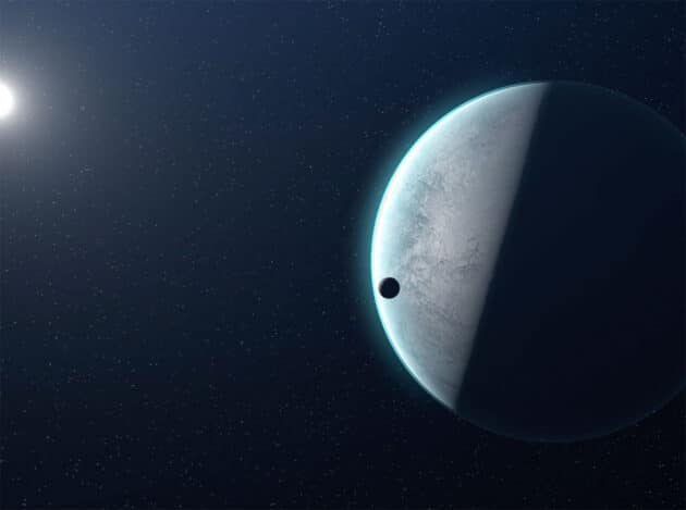 Symbolbild: Transit eines Exoplanetensystems (Illu.). Copyright: nrao.edu