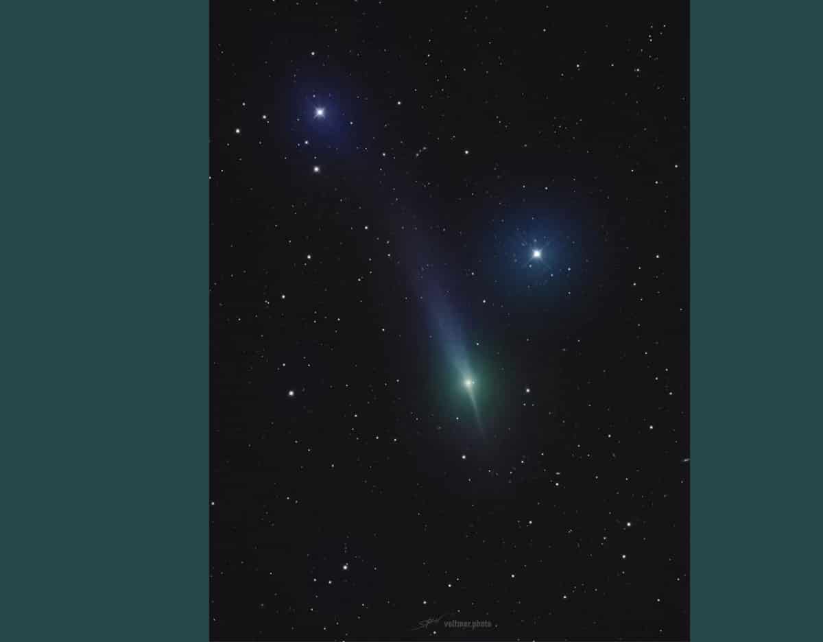 Das interstellare Objekt 3I/ATLAS ist mittlerweile auch mit Teleskopen von der Erde aus zu sehen. Hier eine Aufnahme des Kometen am 1. Dezember 2025 über Utah.Copyright: Dr. Sebastian Voltmer, www.weltraum.com