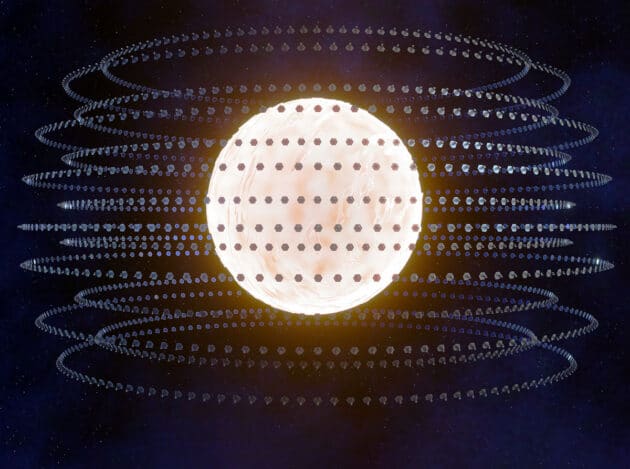 Künstlerischer Darstellung einer sog. Dyson-Bubble (Illu.). Copyright: LoveEmployee (via Wikimedia Commons)