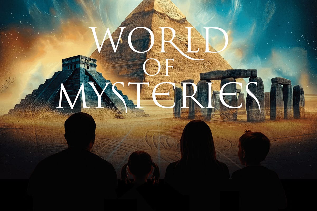 Das Plakat zur Show-Ausstellung „World of Mysteries“, ab dem 13. Februar 2026 in WienCopyright: immersium.com